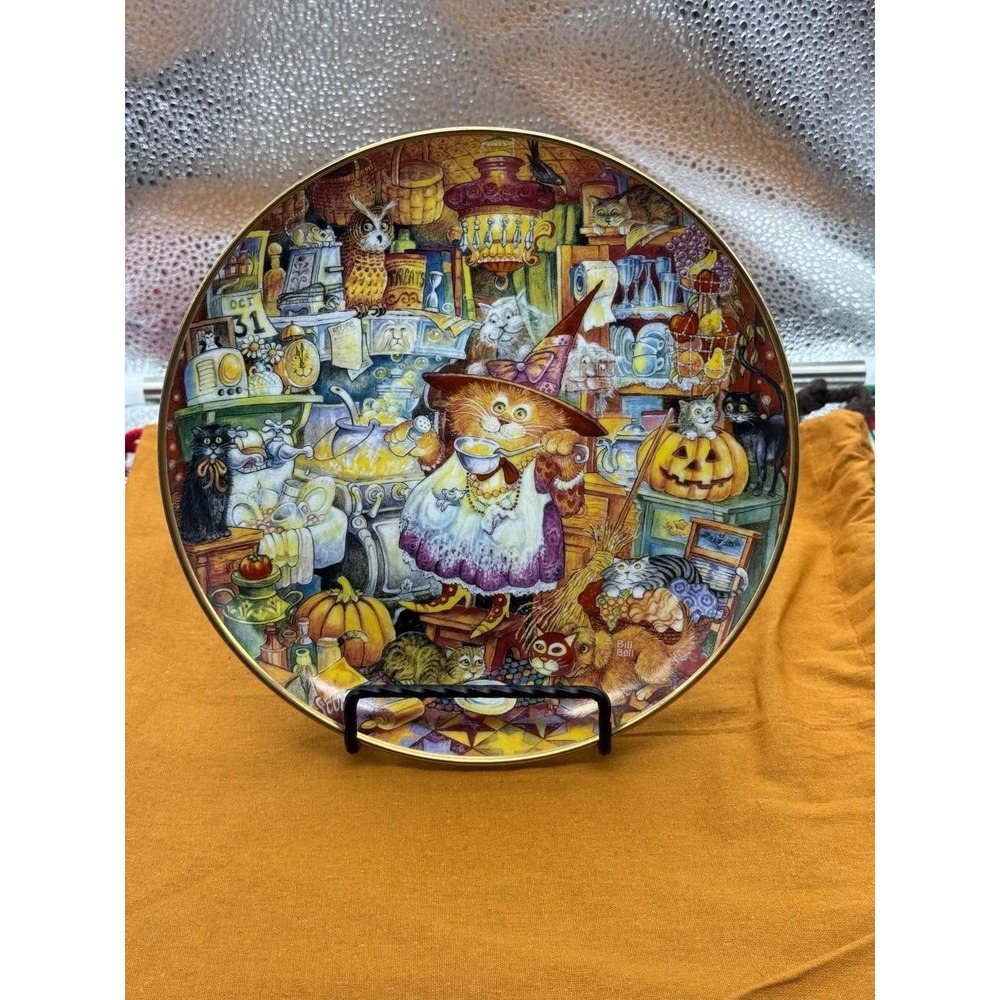 VTG Franklin Mint Scaredy Cats Bill Bell Halloween Collector Plate HG7277‎